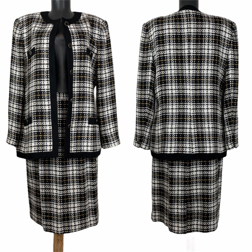 Oleg Cassini Wool Blend Blazer/Skirt Set Size 16 - Picture 1 of 16